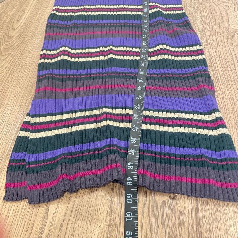 NWT Anthropologie Dolan Anne Ribbed Purple Striped Mock Neck Midi Dress 2X Work - Picture 10 of 10